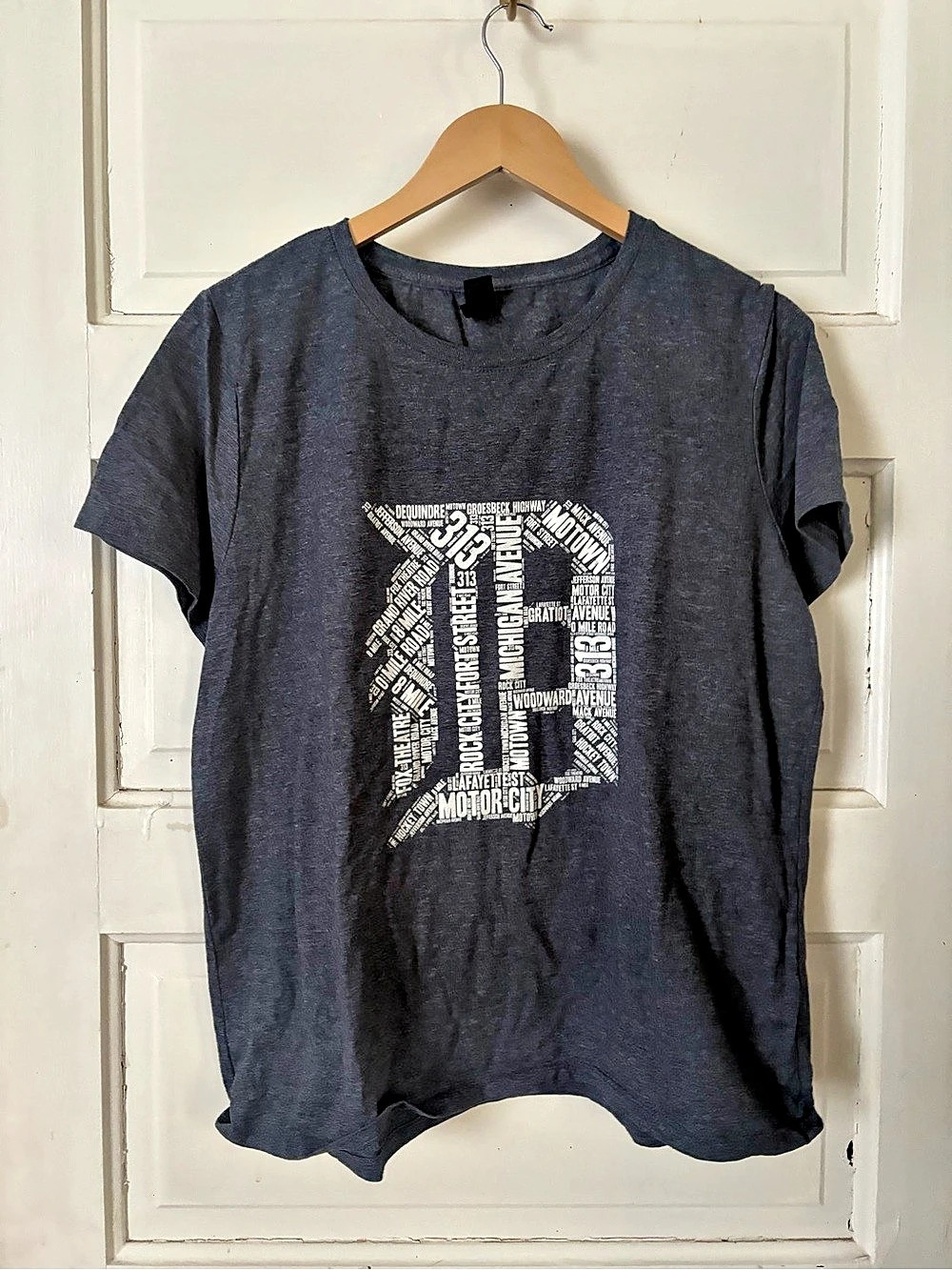 Detroit Tigers Graphic Short Sleeve Tee XL Navy Blue Heather